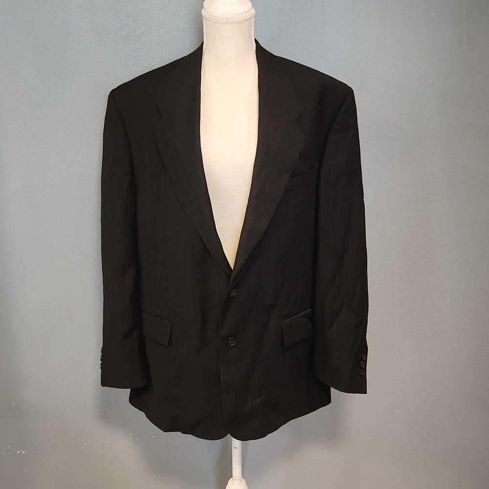 Vintage 90's Givenchy Monsieur made in USA union made black pinstripe suitblazer